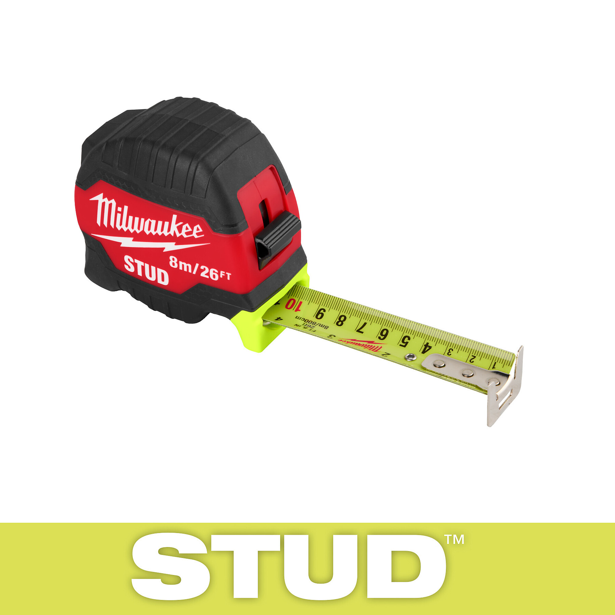 Milwaukee STUD™, 8m/26ft. STUD Tape Measure, Measures Up To 26 ft, Model# 48-22-1426
